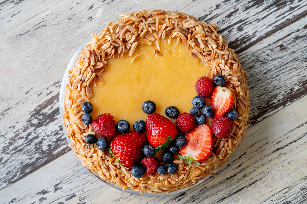 Traditional Portuguese Sponge Cake w/ Egg Jam & Almonds